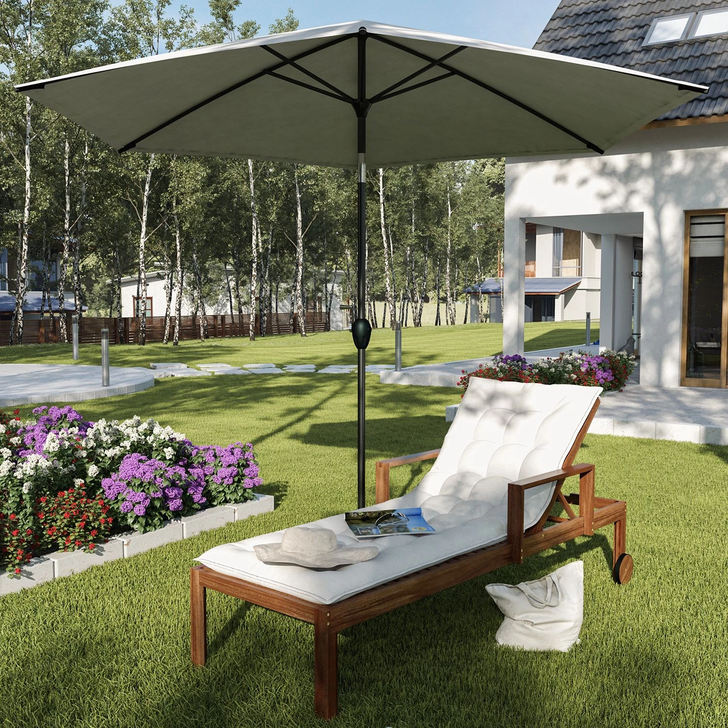 Jardi Parasol Shady - Tissu / Acier - Beige 2 Jardi Parasol Shady - Tissu / Acier - Beige – Image 2