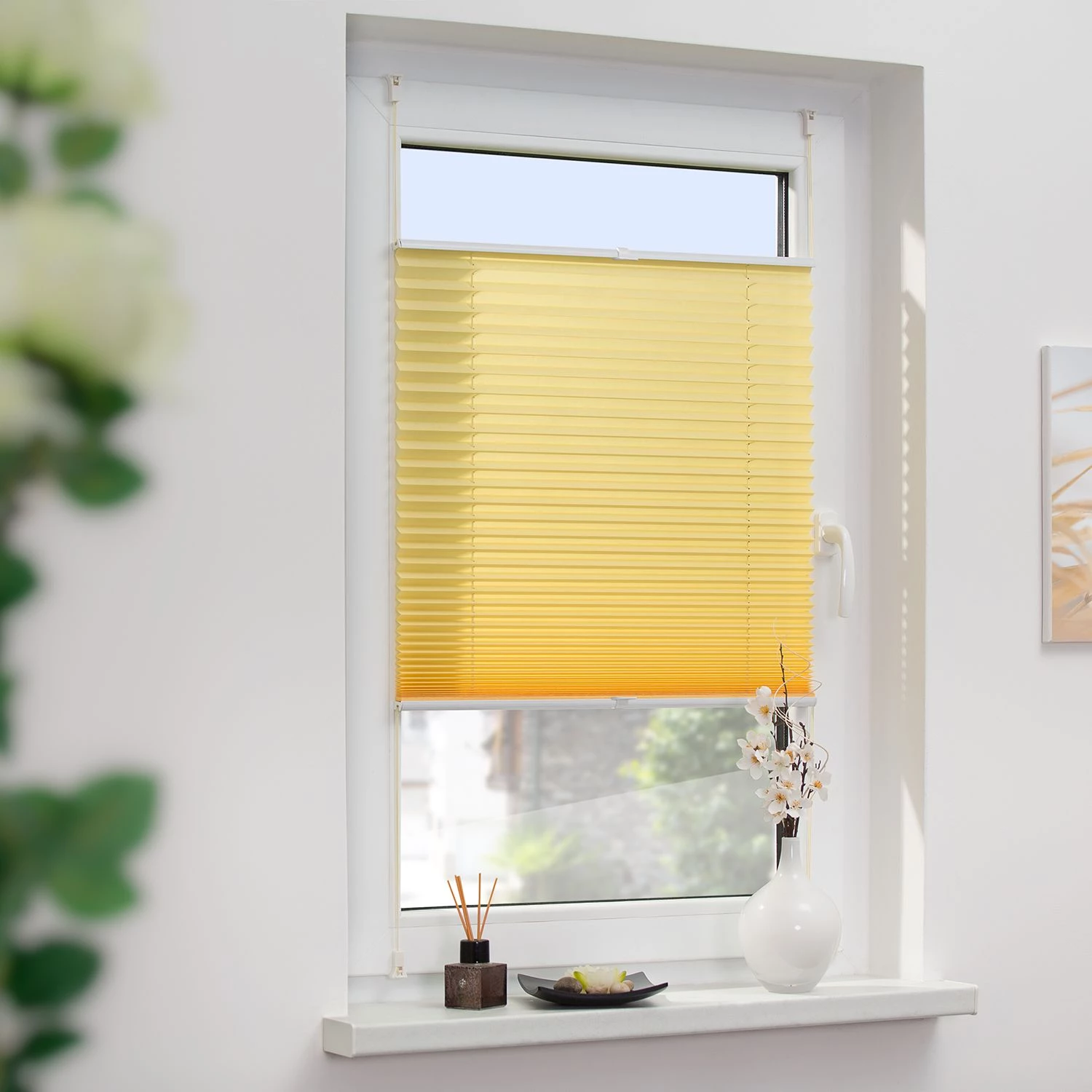 Lichtblick Store plissé Salvaterra II - Tissu - Jaune - 80 x 210 cm 2 Lichtblick Store plissé Salvaterra II - Tissu - Jaune - 80 x 210 cm – Image 2