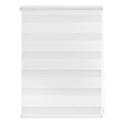 Twentyfour Store enrouleur jour nuit Piasek II - Tissu - Blanc - 120 x 150 cm
