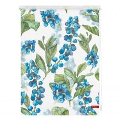 Lichtblick Store enrouleur myrtilles - Tissu - Bleu / Vert - 45 x 150 cm