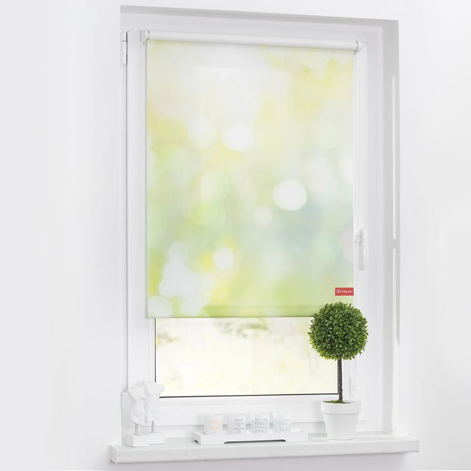 Lichtblick Store enrouleur jeu de lumière - Tissu - Vert / Jaune - 120 x 150 cm 2 Lichtblick Store enrouleur jeu de lumière - Tissu - Vert / Jaune - 120 x 150 cm – Image 2