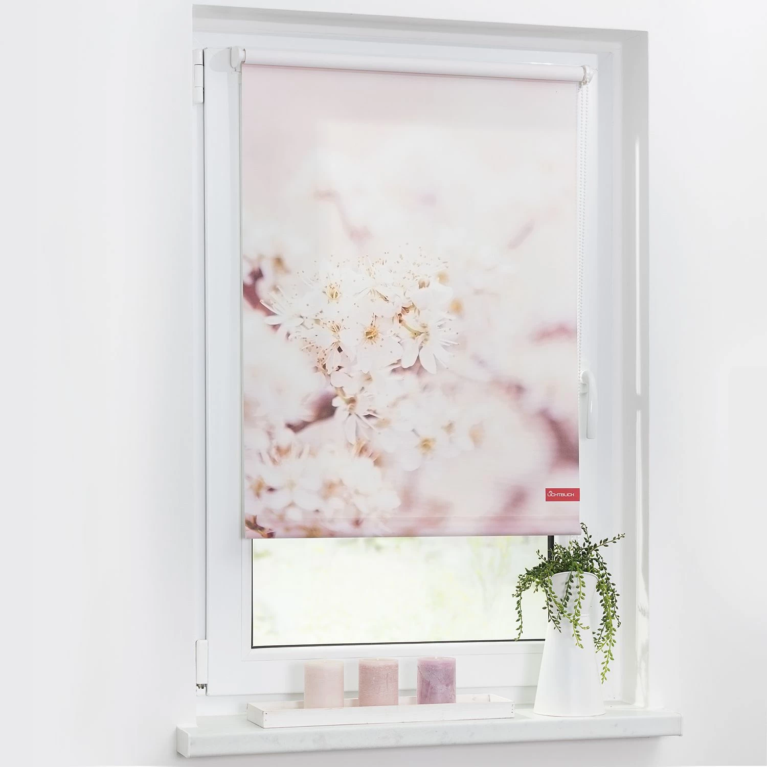 Lichtblick Store enrouleur cerisier en fleurs - Tissu - Rose / Blanc - 120 x 150 cm 2 Lichtblick Store enrouleur cerisier en fleurs - Tissu - Rose / Blanc - 120 x 150 cm – Image 2