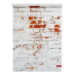 Lichtblick Store enrouleur mur - Tissu - Blanc / Rouge - 120 x 150 cm