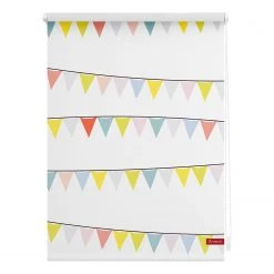 Lichtblick Store enrouleur guirlande de fanions - Tissu - Multicolore - 90 x 150 cm