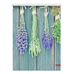 Lichtblick Store enrouleur herbes aromatiques - Tissu - Bleu pétrole / Violet - 60 x 150 cm