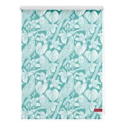 Lichtblick Store enrouleur Perroquet - Polyester - Turquoise / Bleu pétrole - 80 x 150 cm