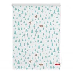 Lichtblick Store enrouleur Okko - Tissu - Blanc / Bleu turquoise - 45 x 150 cm