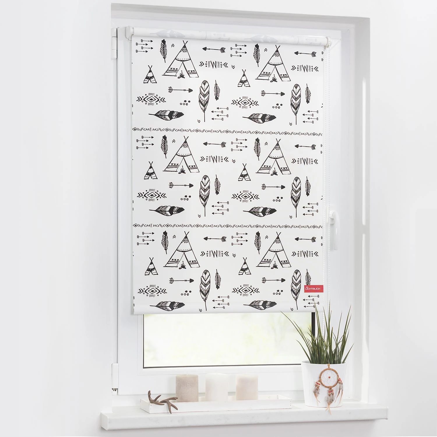 Lichtblick Store enrouleur Tipi - Tissu - Noir / Blanc - 70 x 150 cm 2 Lichtblick Store enrouleur Tipi - Tissu - Noir / Blanc - 70 x 150 cm – Image 2