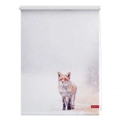 Lichtblick Store enrouleur Renard dans la neige - Polyester - Blanc / Rouge - 60 x 150 cm