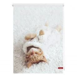Twentyfour Store occultant Sleepy Cat - Tissu - Blanc - 90 x 150 cm