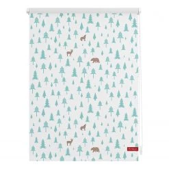 Twentyfour Store occultant Okko - Tissu - Blanc / Bleu turquoise - 80 x 150 cm
