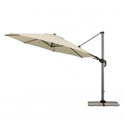 Best Freizeitmöbel Parasol Malta - Tissu / Aluminium - Argenté / Beige