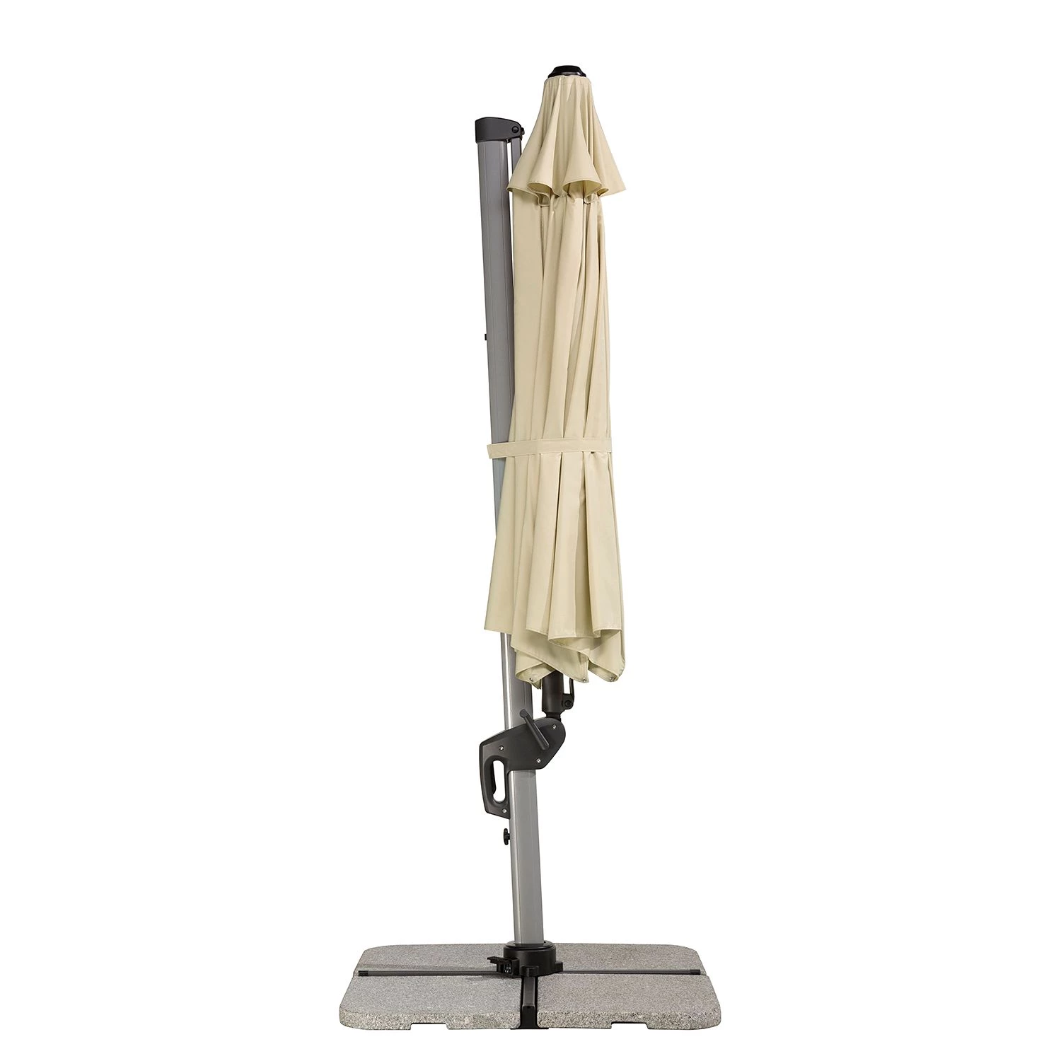 Best Freizeitmöbel Parasol Malta - Tissu / Aluminium - Argenté / Beige 3 Best Freizeitmöbel Parasol Malta - Tissu / Aluminium - Argenté / Beige – Image 3