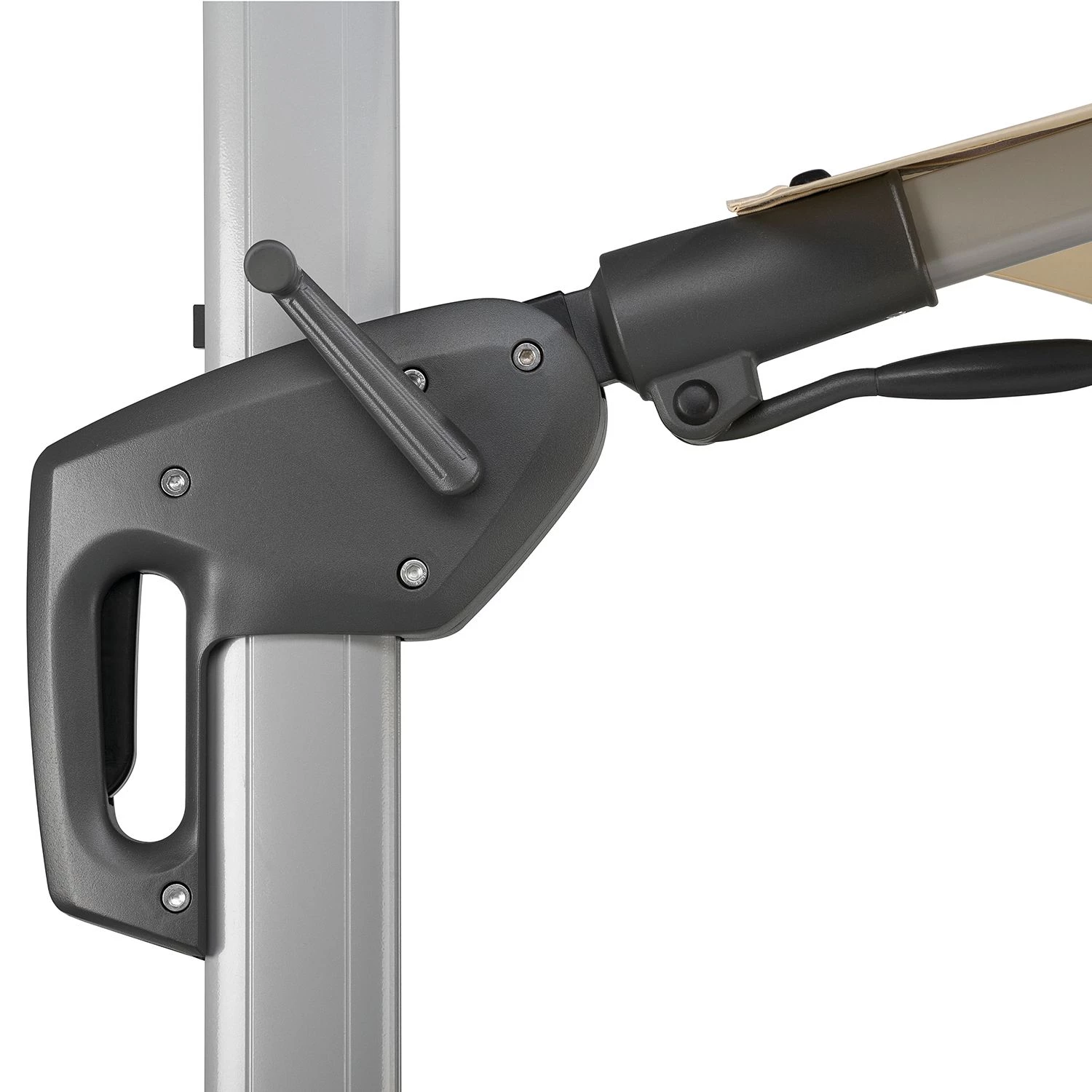 Best Freizeitmöbel Parasol Malta - Tissu / Aluminium - Argenté / Beige 5 Best Freizeitmöbel Parasol Malta - Tissu / Aluminium - Argenté / Beige – Image 5