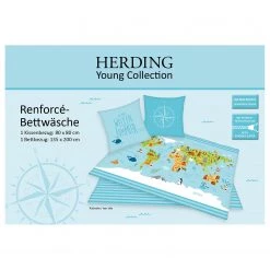 Herding Parure de lit planisphère - Coton - Multicolore - 135 x 200 cm + oreiller 80 x 80 cm -Équipements de jardin Soldes 1000184415 220719 050 DETAILS P000000001000184415