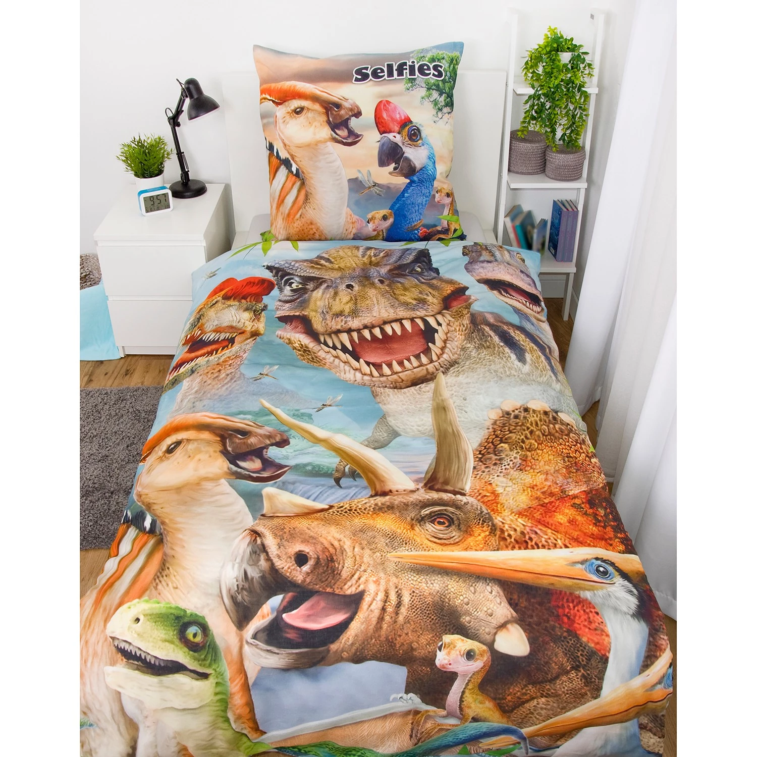 Herding Parure de lit en renforcé dinosaure - Étoffe de coton - Multicolore 2 Herding Parure de lit en renforcé dinosaure - Étoffe de coton - Multicolore – Image 2