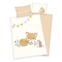 Herding Parure de lit en renforcé amis de forêt - Étoffe de coton - Blanc / Rose clair