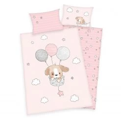 Herding Parure de lit en renforcé Sweet Puppy - Étoffe de coton - Rose