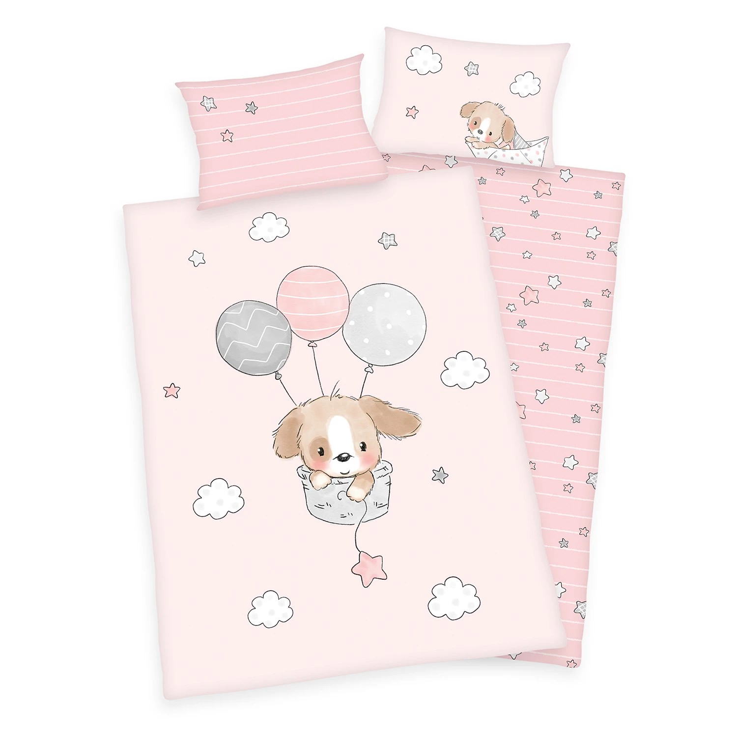 Herding Parure de lit en renforcé Sweet Puppy - Étoffe de coton - Rose 1 Herding Parure de lit en renforcé Sweet Puppy - Étoffe de coton - Rose