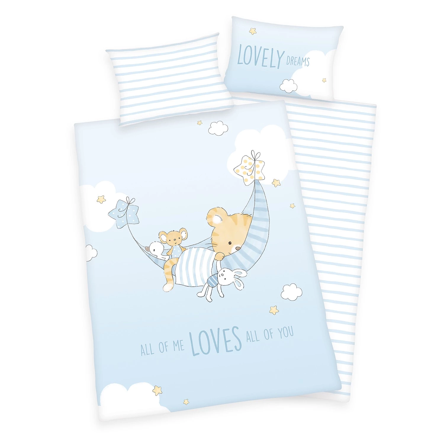 Herding Parure de lit en renforcé Little Tiger - Coton - Blanc / Bleu clair 1 Herding Parure de lit en renforcé Little Tiger - Coton - Blanc / Bleu clair