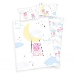 Herding Parure de lit en renforcé Peppa Pig - Étoffe de Coton - Blanc / Pastel