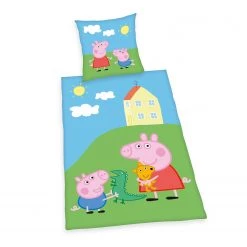 Herding Parure de lit en renforcé Peppa Pig - Étoffe de coton - Multicolore