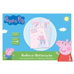 Herding Parure de lit en renforcé Peppa Pig - Étoffe de coton - Rose / Bleu clair -Équipements de jardin Soldes 1000209483 220719 050 DETAILS P000000001000209483