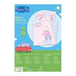 Herding Parure de lit en renforcé Peppa Pig - Étoffe de coton - Rose / Bleu clair -Équipements de jardin Soldes 1000209483 220719 060 DETAILS P000000001000209483