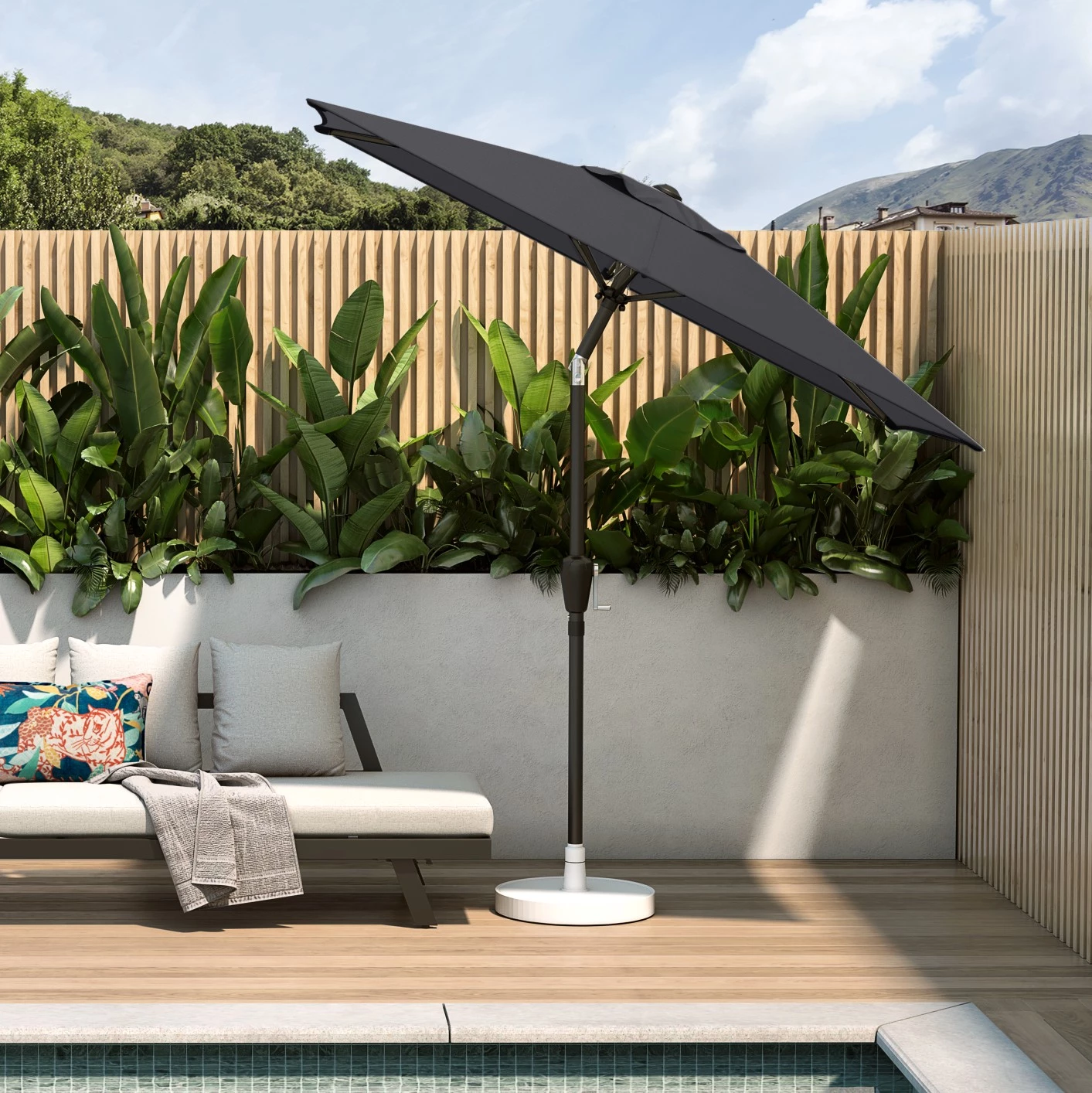 Jardi Parasol Suno - Aluminium / Polyester - Noir 2 Jardi Parasol Suno - Aluminium / Polyester - Noir – Image 2