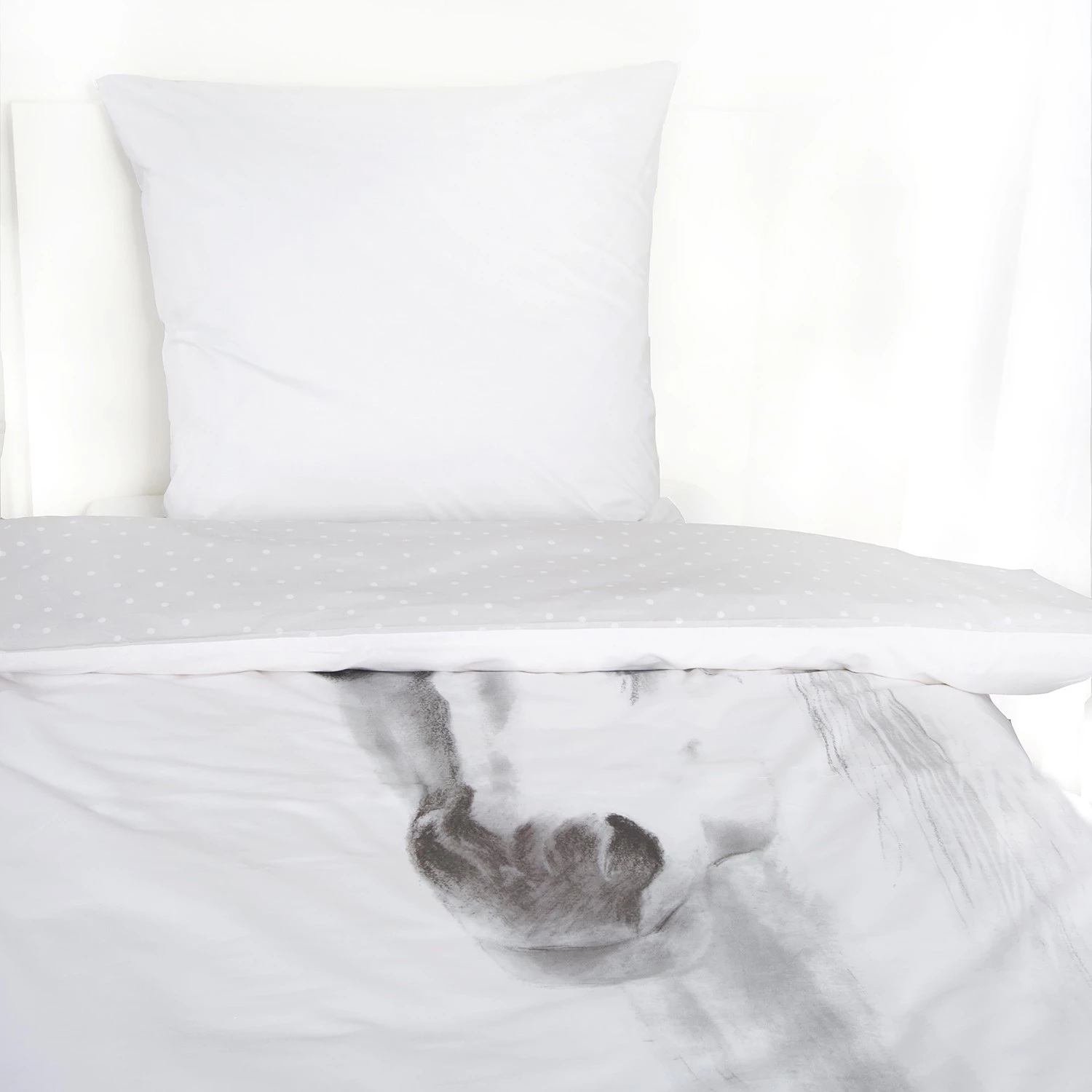 Herding Parure de lit Cheval blanc - Coton - Blanc / Beige 3 Herding Parure de lit Cheval blanc - Coton - Blanc / Beige – Image 3