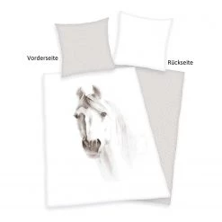 Herding Parure de lit Cheval blanc - Coton - Blanc / Beige 11 Herding Parure de lit Cheval blanc - Coton - Blanc / Beige -Équipements de jardin Soldes 1000248320 220719 030 DETAILS P000000001000248320