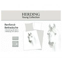 Herding Parure de lit Cheval blanc - Coton - Blanc / Beige 12 Herding Parure de lit Cheval blanc - Coton - Blanc / Beige -Équipements de jardin Soldes 1000248320 220719 040 DETAILS P000000001000248320