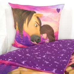 Herding Parure de lit Spirit - Be brave - Coton - Rose / Blanc -Équipements de jardin Soldes 1000248326 220719 021 MOOD DETAILS P000000001000248326 mood