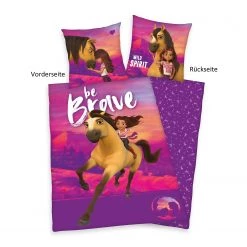 Herding Parure de lit Spirit - Be brave - Coton - Rose / Blanc -Équipements de jardin Soldes 1000248326 220719 030 DETAILS P000000001000248326