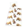 Herding Parure de lit Chevaux - Coton - Blanc / Marron