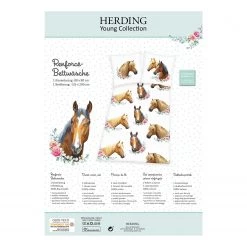 Herding Parure de lit Chevaux - Coton - Blanc / Marron -Équipements de jardin Soldes 1000248329 220719 050 DETAILS P000000001000248329