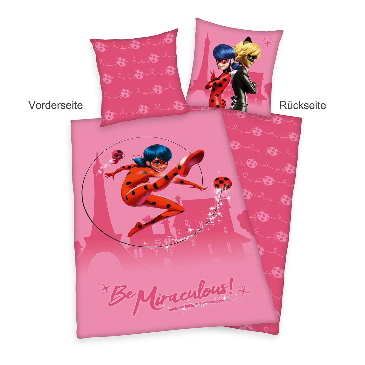 Herding Parure de lit Be Miraculous - Coton - Rose 2 Herding Parure de lit Be Miraculous - Coton - Rose – Image 2