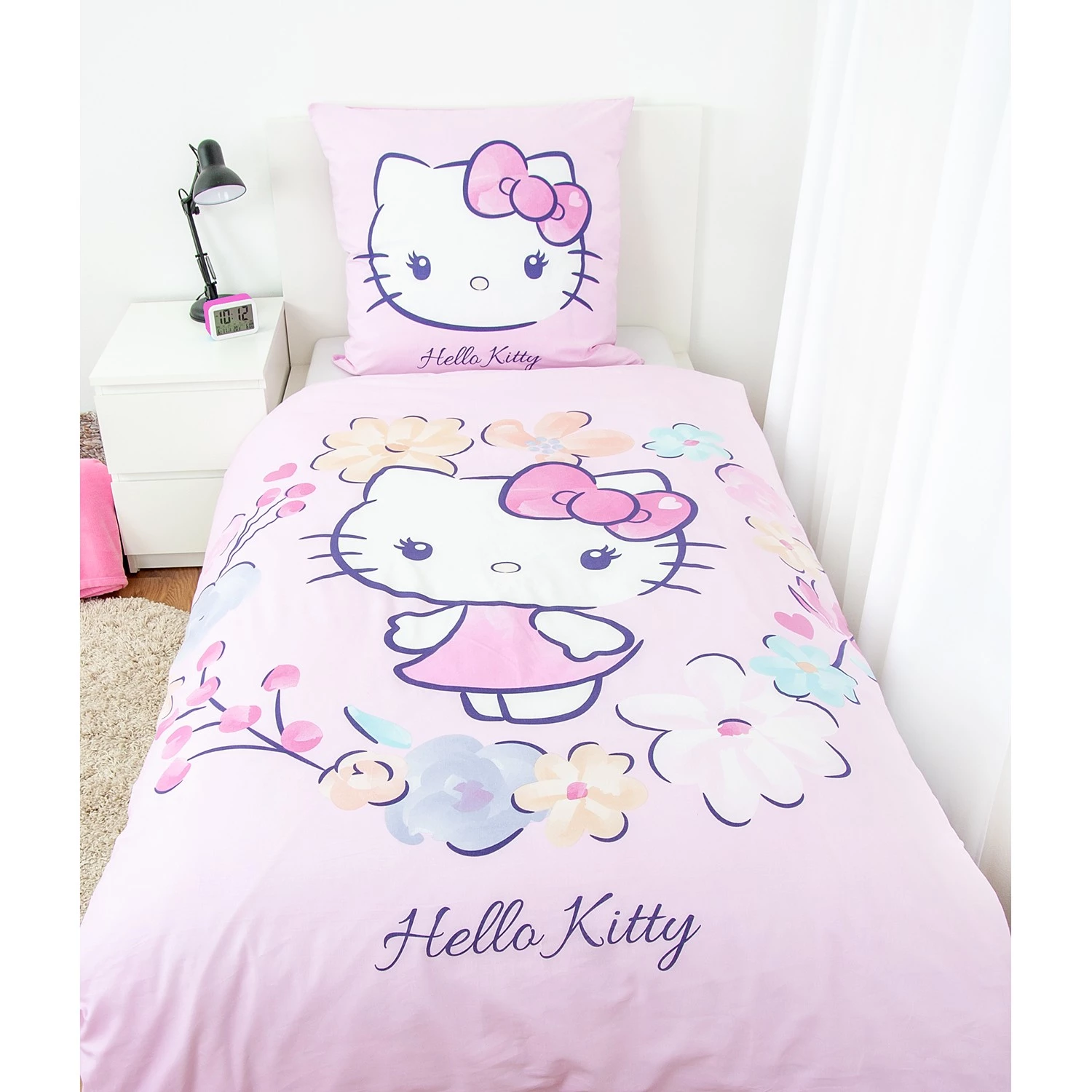 Herding Parure de lit Hello Kitty - Coton - Rose 2 Herding Parure de lit Hello Kitty - Coton - Rose – Image 2