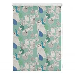 Lichtblick Store occultant sans perçage Sloths - Polyester - Vert - 60 x 150 cm