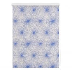 Lichtblick Store occultant sans perçage Flower - Polyester - Bleu - 80 x 150 cm