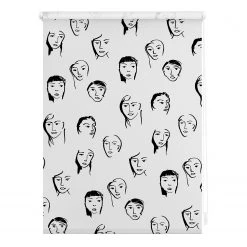 Lichtblick Store occultant sans perçage Faces - Polyester - Noir - 90 x 150 cm