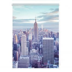 Lichtblick Store occultant sans perçage New York - Polyester - Bleu - 45 x 150 cm