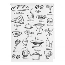 Lichtblick Store occultant sans perçage Menu - Polyester - Noir / Blanc - 45 x 150 cm