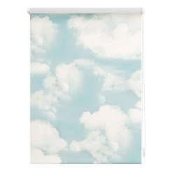 Lichtblick Store occultant sans perçage Nuages - Polyester - Bleu - 45 x 150 cm