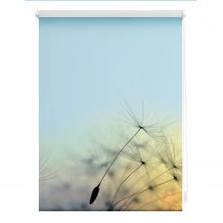 Lichtblick Store occultant sans perçage Pissenlit - Polyester - Bleu - 60 x 150 cm