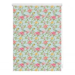 Lichtblick Store occultant sans perçage Birds - Polyester - Vert / Rose - 100 x 150 cm