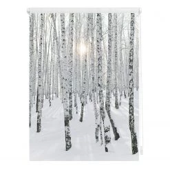 Lichtblick Store occultant sans perçage Bouleaux - Polyester - Blanc - 100 x 150 cm