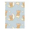 Lichtblick Store enrouleur sans perçage Ours - Polyester - Bleu - 90 x 150 cm