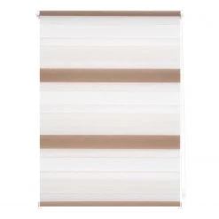 Lichtblick Store enrouleur sans perçage III - Polyester - Beige / Blanc - 90 x 220 cm