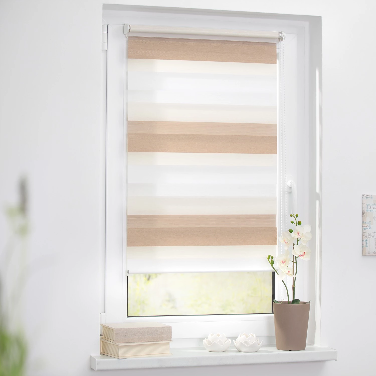 Lichtblick Store enrouleur sans perçage III - Polyester - Beige / Blanc - 90 x 220 cm 3 Lichtblick Store enrouleur sans perçage III - Polyester - Beige / Blanc - 90 x 220 cm – Image 3